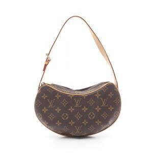 Louis Vuitton Croissant Pochette Shoulder Bag Leather Brown
